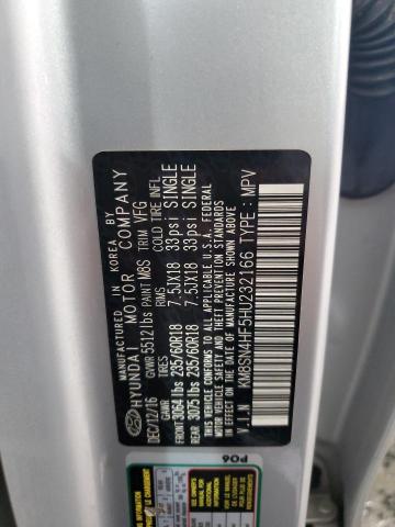 KM8SN4HF5HU232166 Hyundai Santa Fe Se