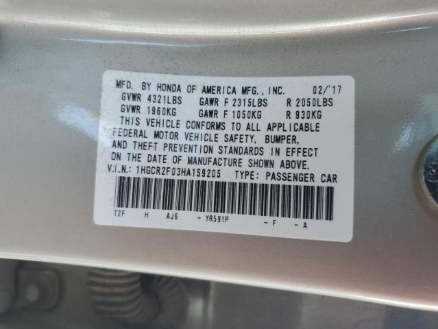 1HGCR2F03HA159205 Honda ACCORD EX