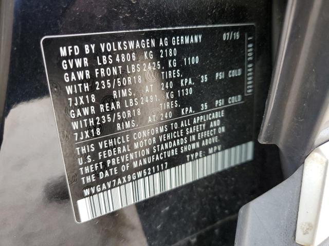 WVGAV7AX9GW521117 Volkswagen TIGUAN S