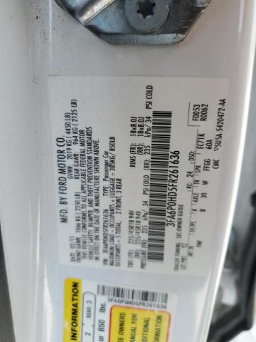 3FA6P0HD5FR261636 Ford FUSION SE