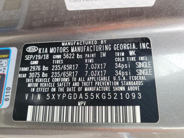 5XYPGDA55KG521093 KIA SORENTO LX