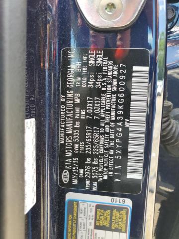 5XYPG4A39KG600927 KIA SORENTO L