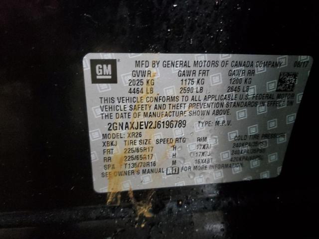 2GNAXJEV2J6196789 Chevrolet EQUINOX LT
