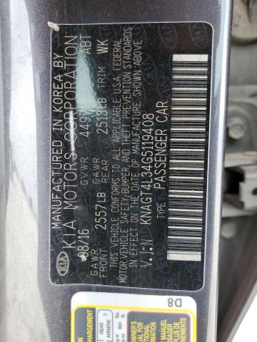 KNAGT4L34G5119408 KIA Optima Lx