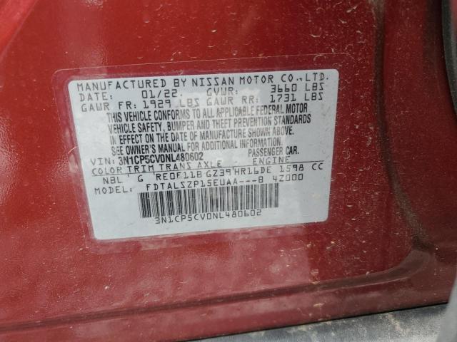 3N1CP5CV0NL480602 Nissan KICKS SV