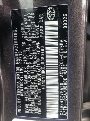 4T1B11HKXJU080480 Toyota CAMRY L