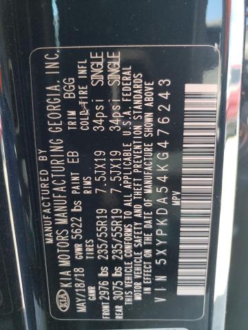 5XYPKDA54KG476243 KIA SORENTO SX