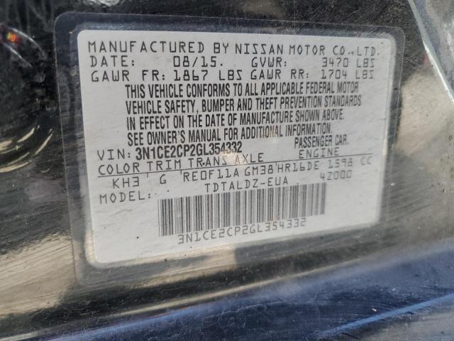 3N1CE2CP2GL354332 Nissan Versa Note S