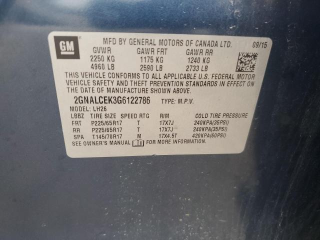 2GNALCEK3G6122786 Chevrolet EQUINOX LT