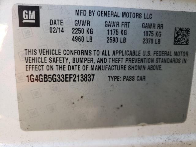 1G4GB5G33EF213837 Buick Lacrosse