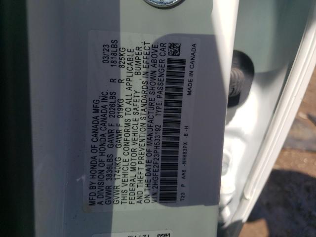 2HGFE2F23PH533192 Honda Civic Lx