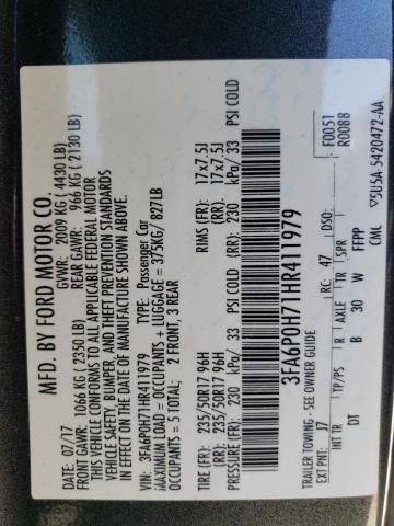 3FA6P0H71HR411979 Ford FUSION SE
