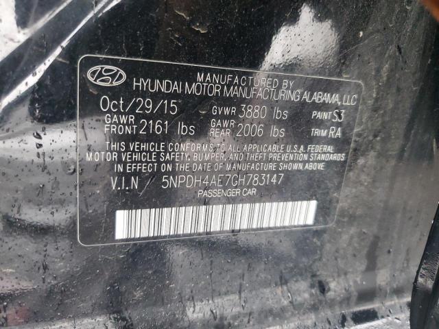 5NPDH4AE7GH783147 Hyundai ELANTRA SE