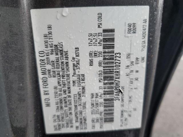 3FA6P0H7XHR102723 Ford FUSION SE