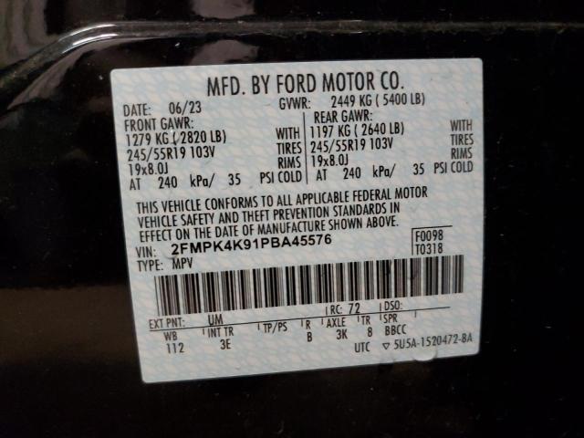 2FMPK4K91PBA45576 Ford Edge Titanium