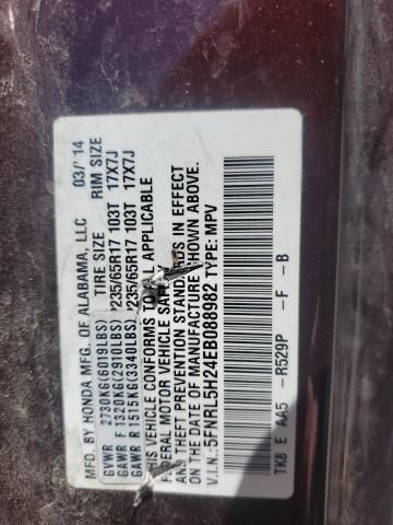 5FNRL5H24EB088982 Honda ODYSSEY LX