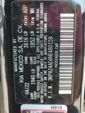 3KPA24AD4NE480159 KIA RIO LX