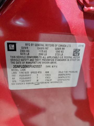 2GNFLGEK6F6429557 Chevrolet EQUINOX LT