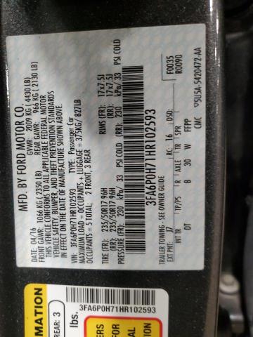 3FA6P0H71HR102593 Ford FUSION SE