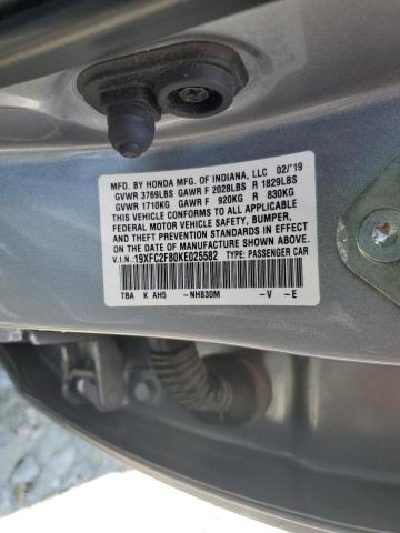 19XFC2F80KE025582 Honda Civic Sport