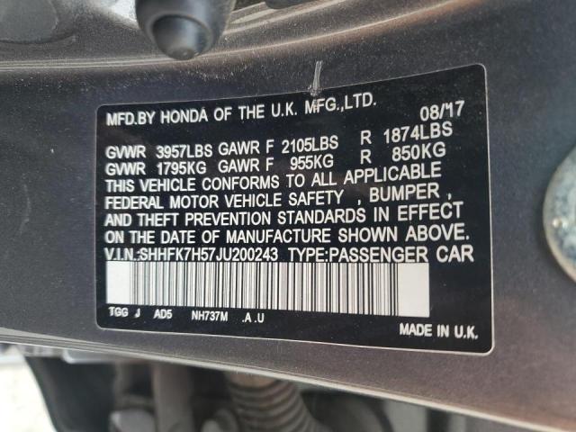 SHHFK7H57JU200243 Honda CIVIC EX