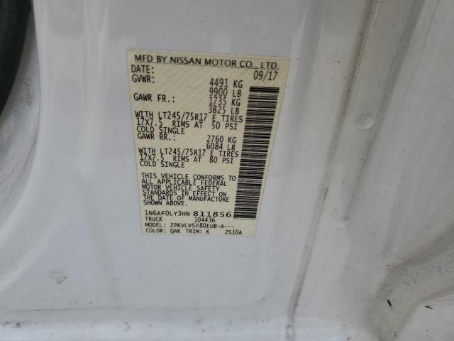 1N6AF0LY3HN811856 Nissan NV 2500 S
