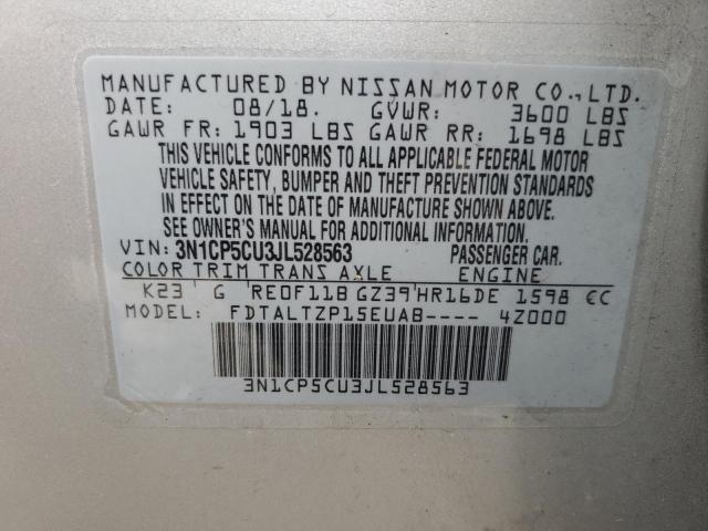 3N1CP5CU3JL528563 Nissan KICKS S