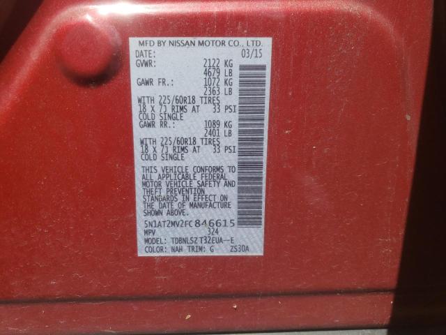 5N1AT2MV2FC846615 Nissan ROGUE S