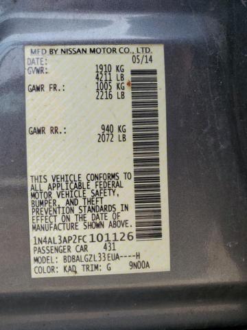 1N4AL3AP2FC101126 Nissan ALTIMA 2.5