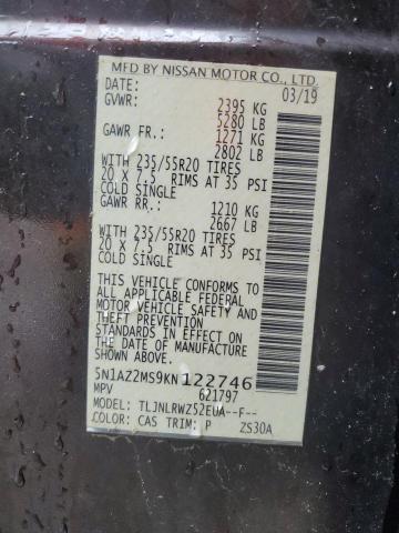 5N1AZ2MS9KN122746 Nissan MURANO S