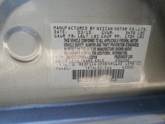 3N1CE2CP0FL422318 Nissan Versa Note S