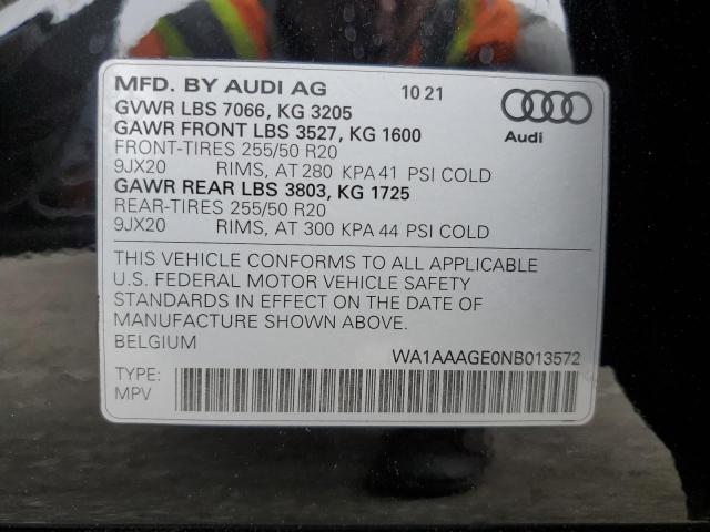 WA1AAAGE0NB013572 Audi E-tron Premium