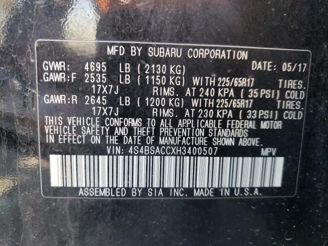 4S4BSACCXH3400507 Subaru Outback 2.5i Premium