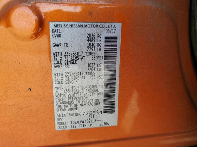 5N1AT2MT0HC776954 Nissan ROGUE S