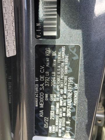 3KPF24AD7NE497169 KIA FORTE FE