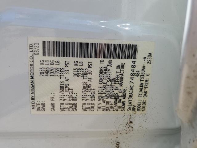 5N1AT3BA1MC748484 Nissan ROGUE SV