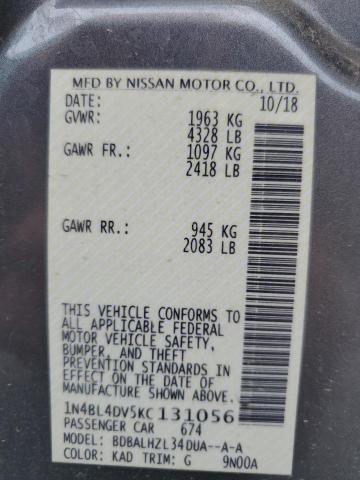 1N4BL4DV5KC131056 Nissan ALTIMA SV