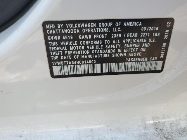 1VWBT7A34HC014900 Volkswagen PASSAT SE