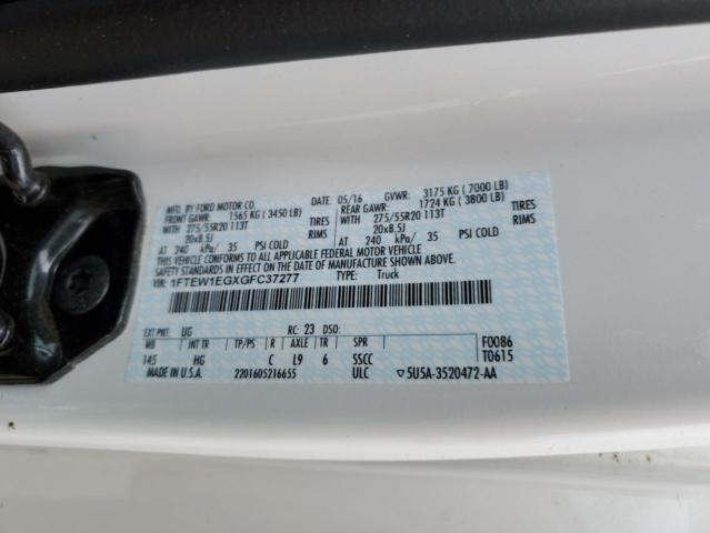 1FTEW1EGXGFC37277 Ford F150 Supercrew