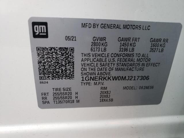 1GNERKKW0MJ217306 Chevrolet Traverse Premier