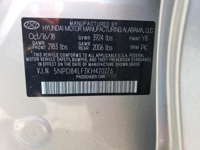 5NPD84LF3KH420276 Hyundai ELANTRA SEL