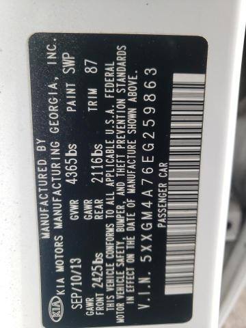 5XXGM4A76EG259863 KIA Optima Lx