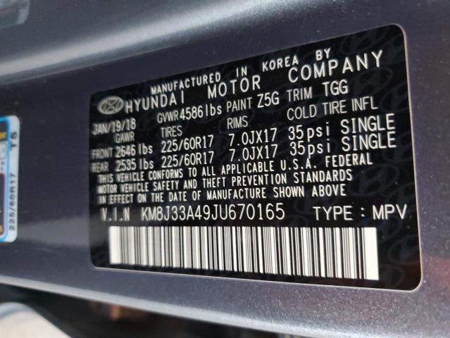 KM8J33A49JU670165 Hyundai TUCSON SEL