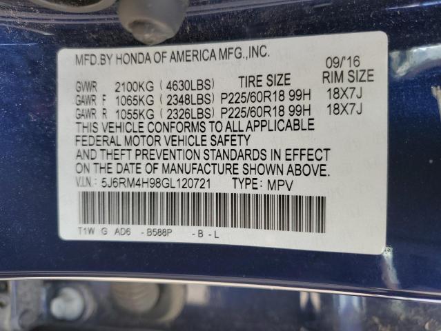 5J6RM4H98GL120721 Honda Cr-v Touring