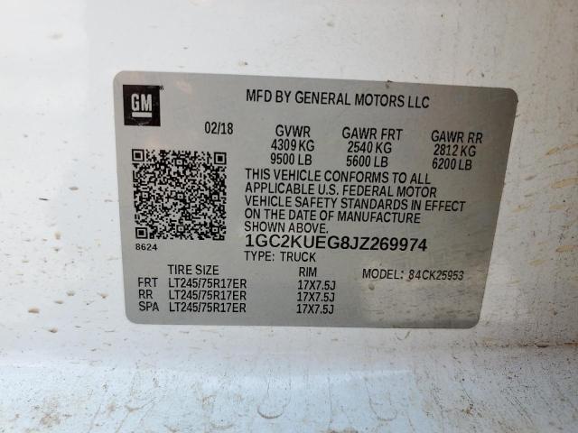 1GC2KUEG8JZ269974 Chevrolet Silverado K2500 Heavy Duty