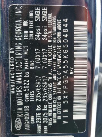 5XYPGDA55KG504844 KIA SORENTO LX