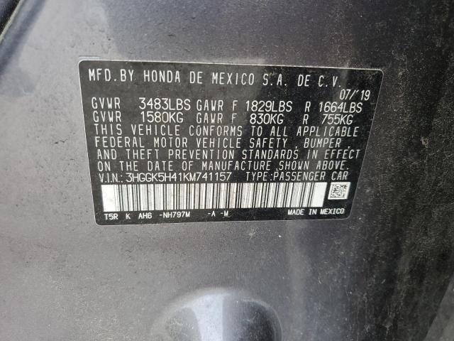 3HGGK5H41KM741157 Honda FIT LX