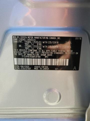 2T3JFREV5GW439180 Toyota RAV4 SE