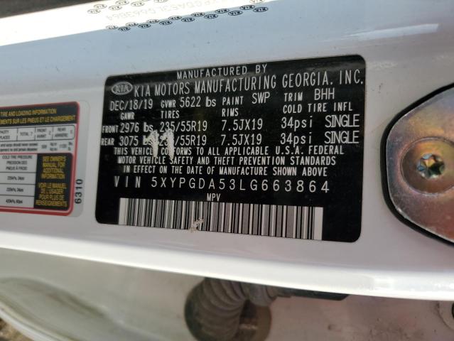 5XYPGDA53LG663864 KIA SORENTO S