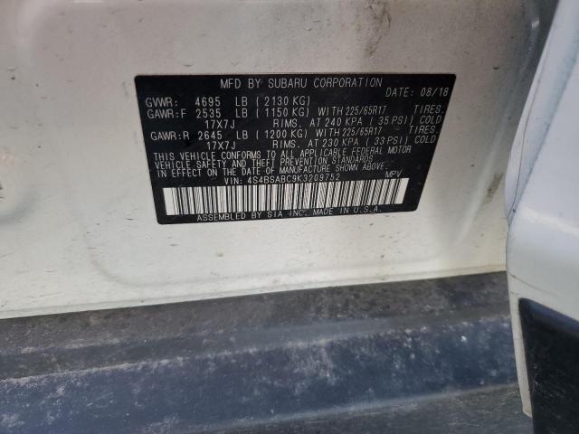 4S4BSABC9K3209752 Subaru Outback 2.5i